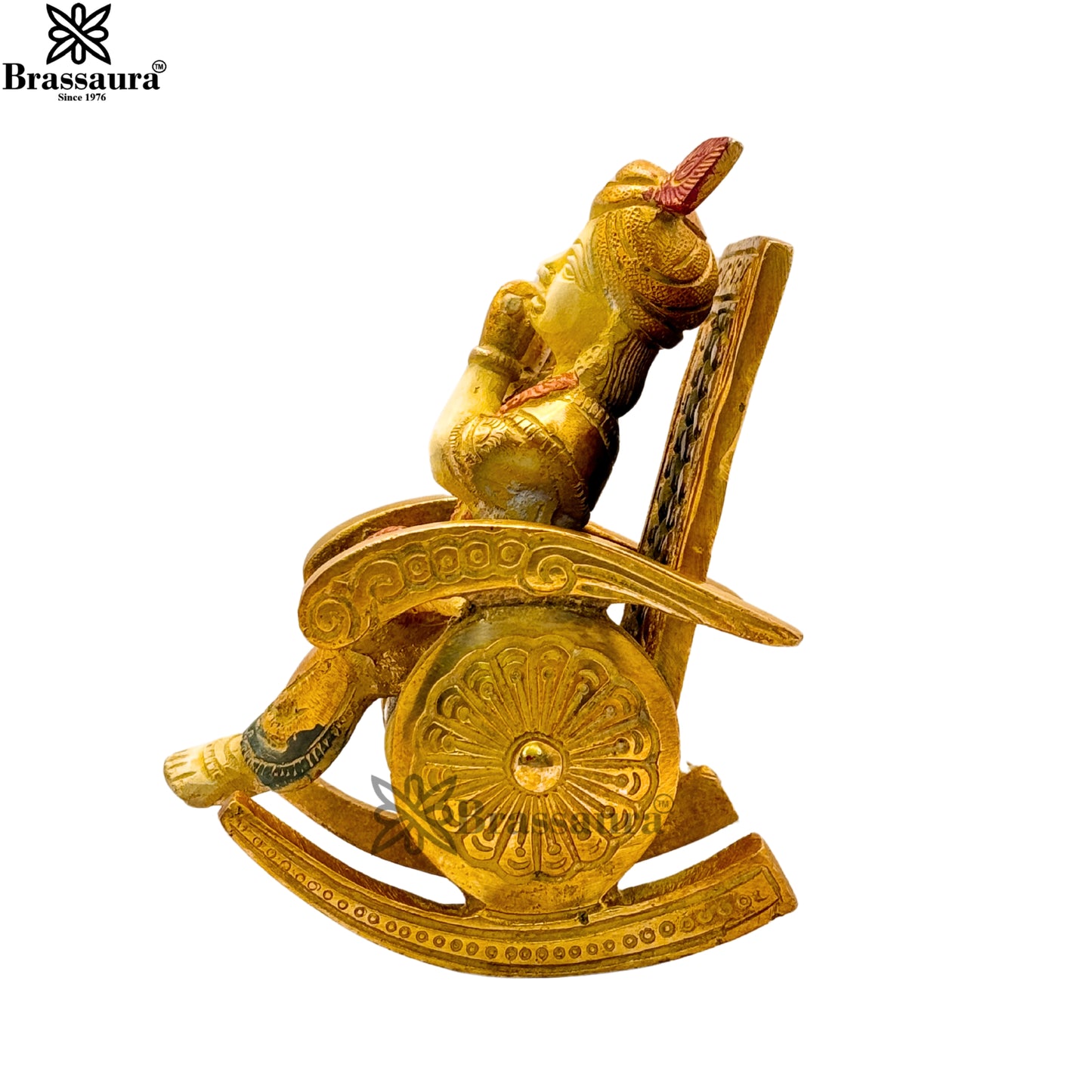 Brass Multi Colored White & Gold Patina Finish Krishna Weight 2.1 Kg & Height 6 Inch