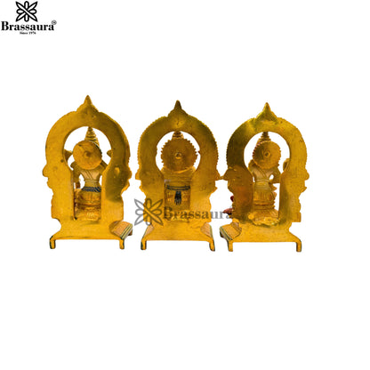 Brass Multi Colored White & Gold Patina Finish Lakshmi ganesha saraswati Weight 4.6 Kg & Height 7.5 Inch