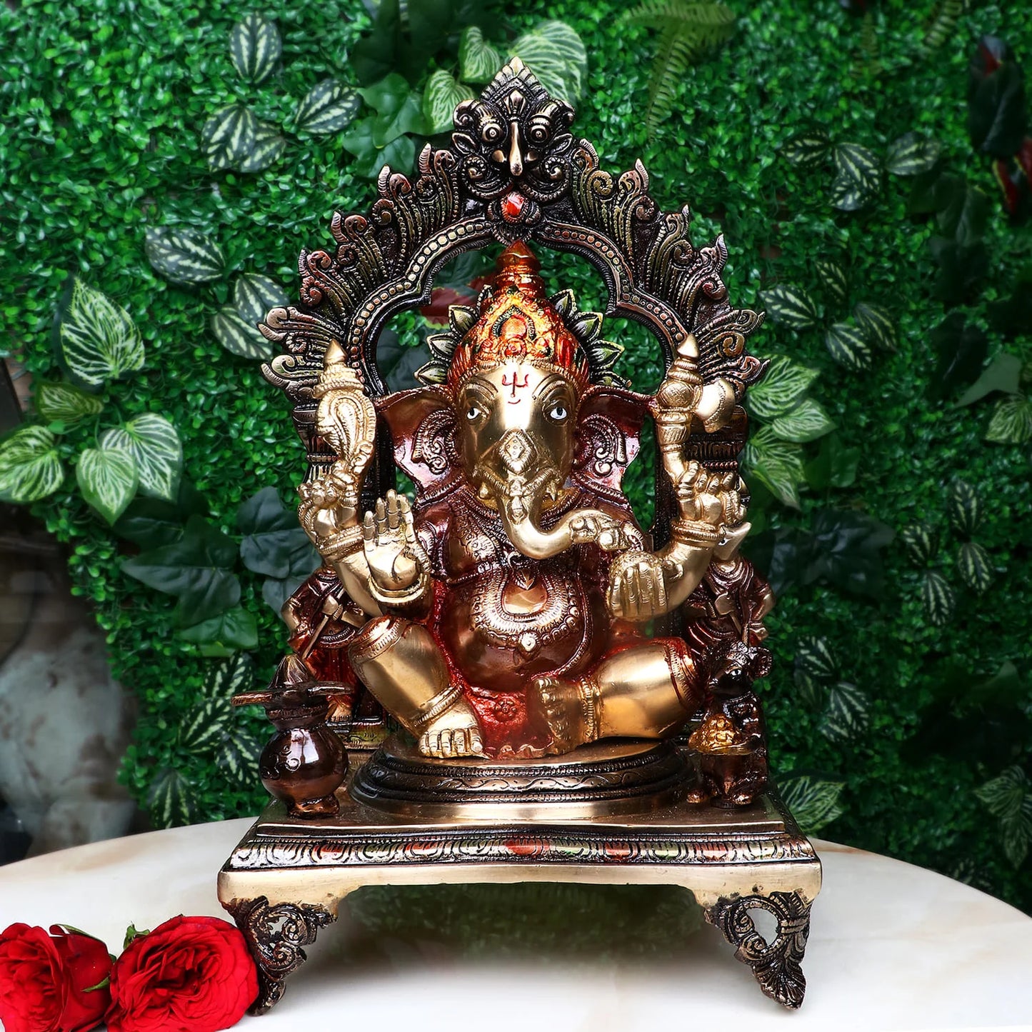 Brassaura® Brass Ganesha Statue | Height 17.25 Inches