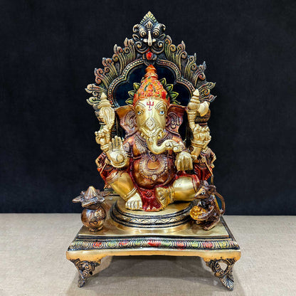 Brassaura® Brass Ganesha Statue | Height 17.25 Inches