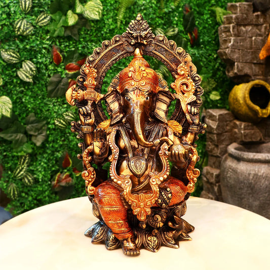 Brassaura® Brass Ganesha Statue | Height 17 Inches