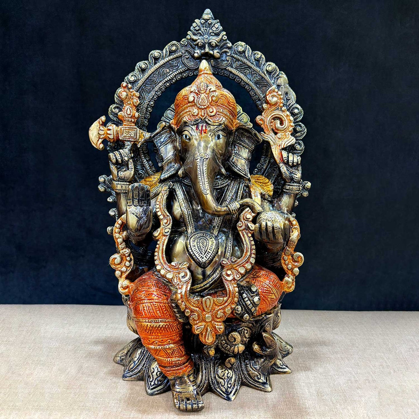Brassaura® Brass Ganesha Statue | Height 17 Inches