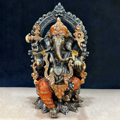 Brassaura® Brass Ganesha Statue | Height 17 Inches