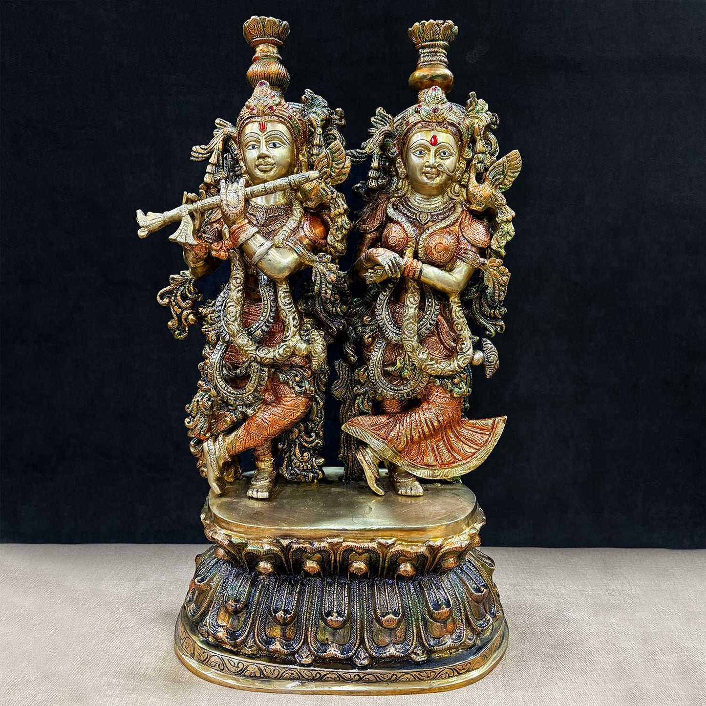 Brassaura® Brass Radha Krishna Idol | Height 21 Inches