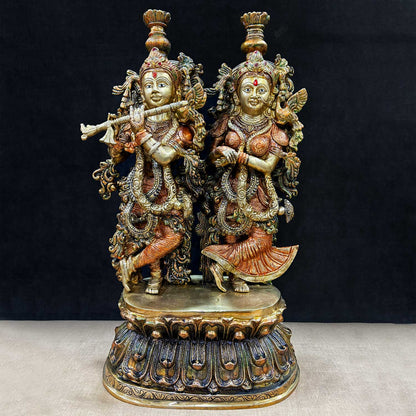 Brassaura® Brass Radha Krishna Idol | Height 21 Inches