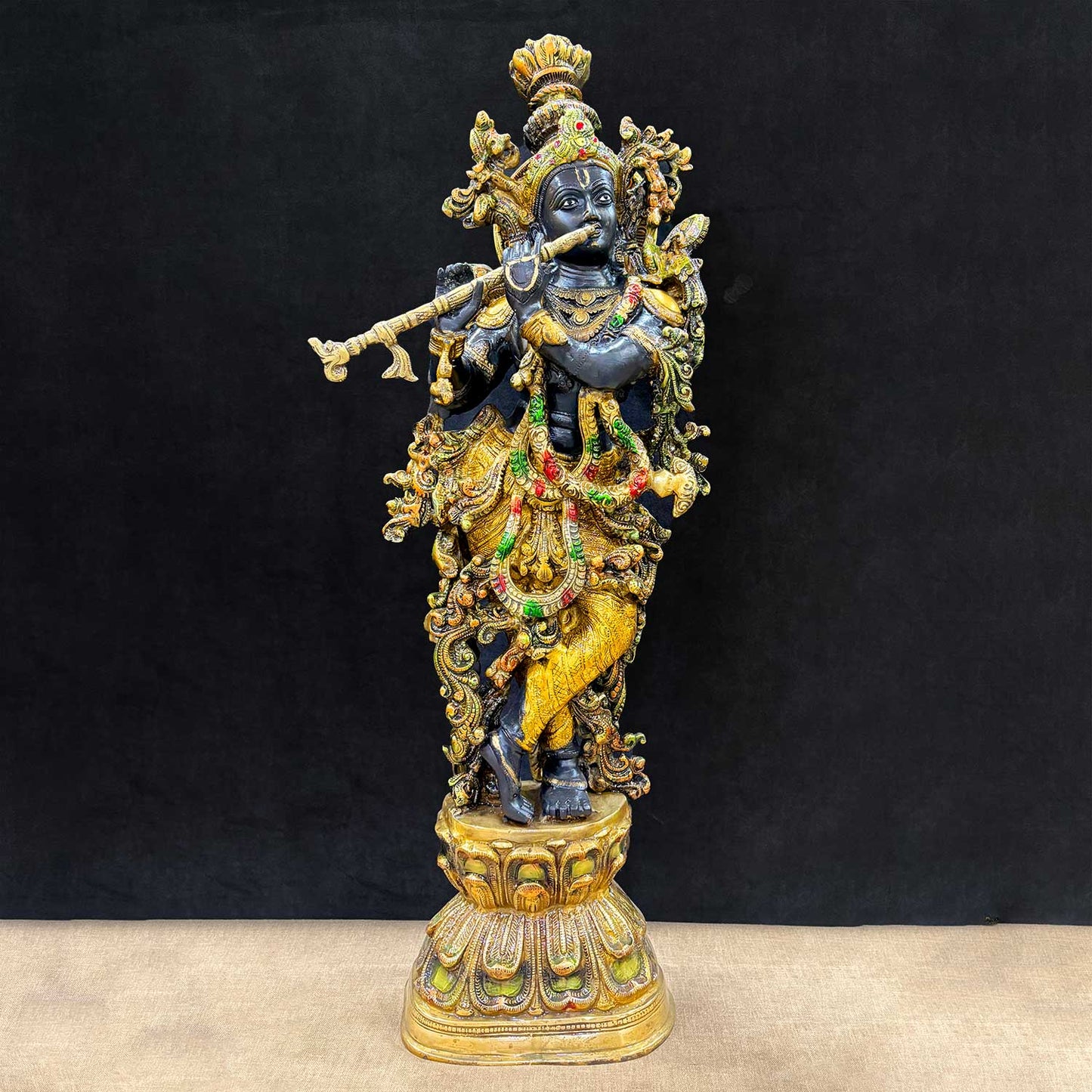 Brassaura® Brass Krishna Idol | Height 28 Inches