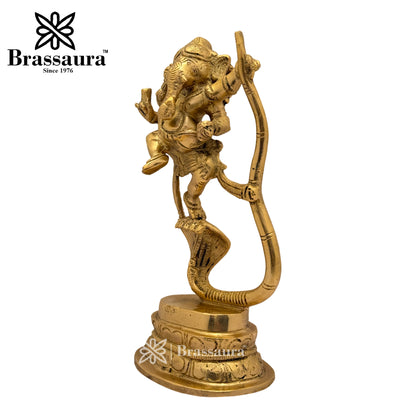 Brass Dancing Ganesha Idol for Home and Decor Weight 1.8 Kg Height 24 cm