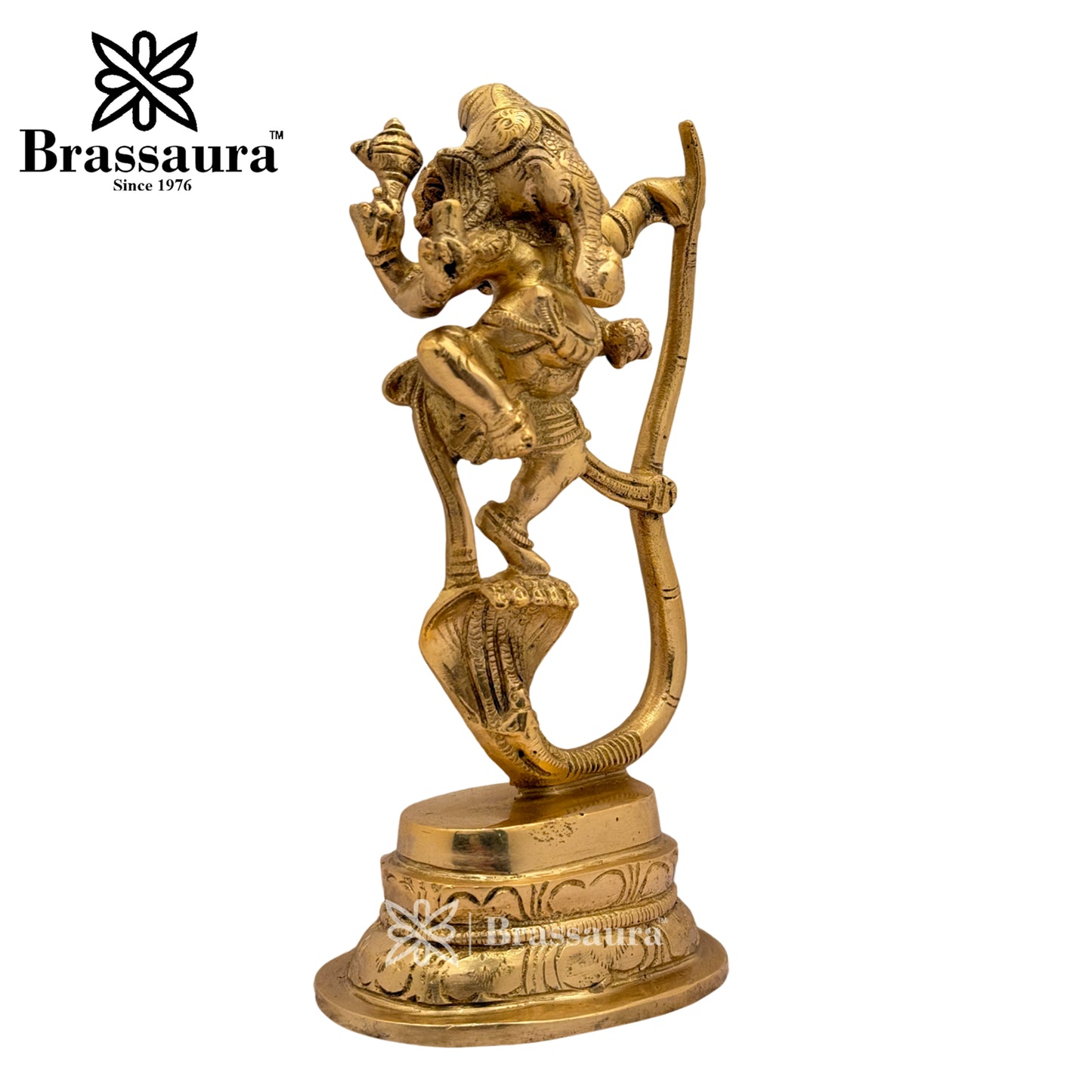 Brass Dancing Ganesha Idol for Home and Decor Weight 1.8 Kg Height 24 cm