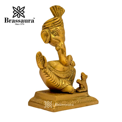 Brass Modern Ganesha Idol for Home and Decor Weight 1.1 Kg Height 15 cm