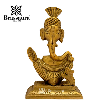 Brass Modern Ganesha Idol for Home and Decor Weight 1.1 Kg Height 15 cm