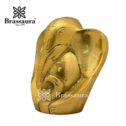 Brass Modern Ganesha Idol for Home and Decor Weight .6 Kg Height 9 cm