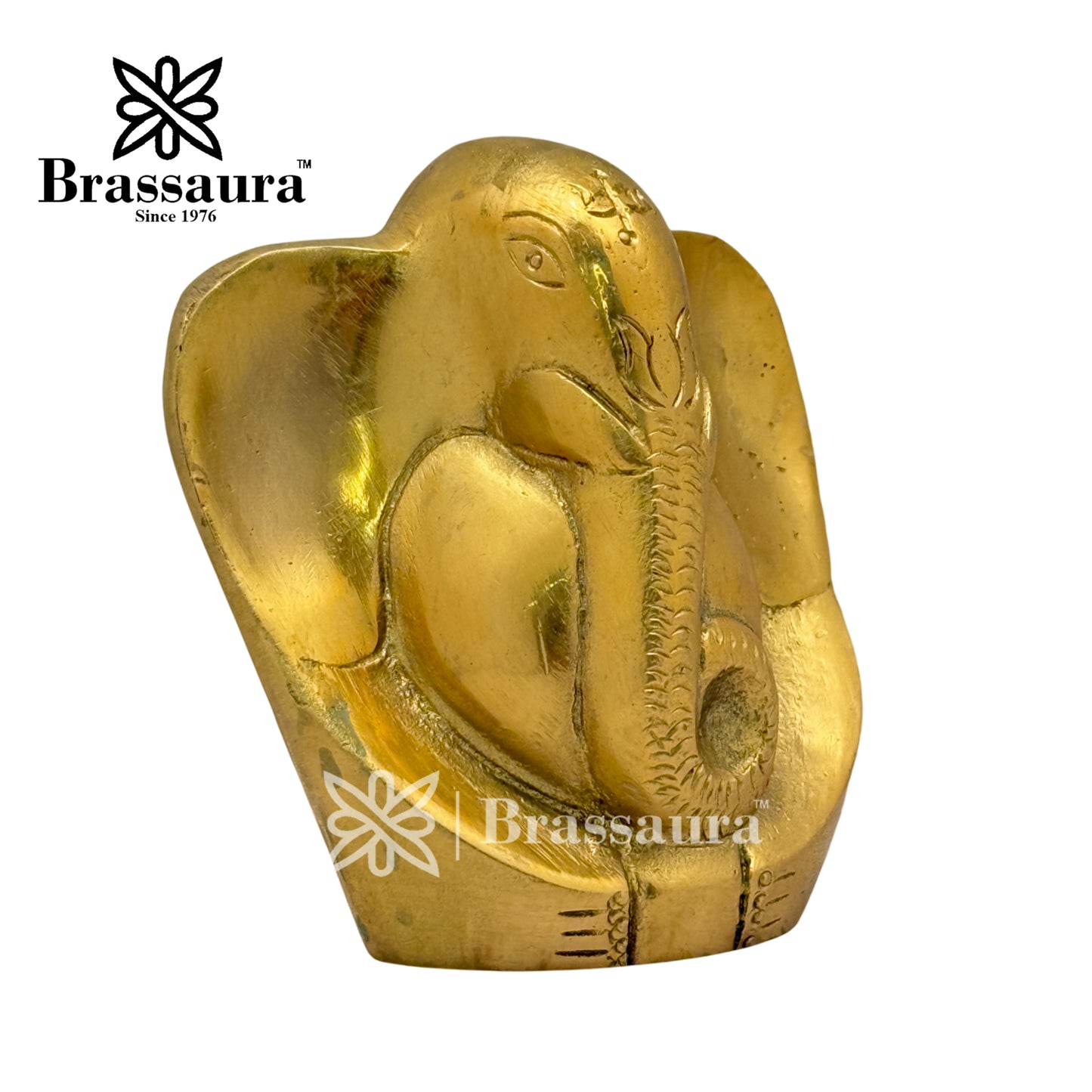 Brass Modern Ganesha Idol for Home and Decor Weight .6 Kg Height 9 cm