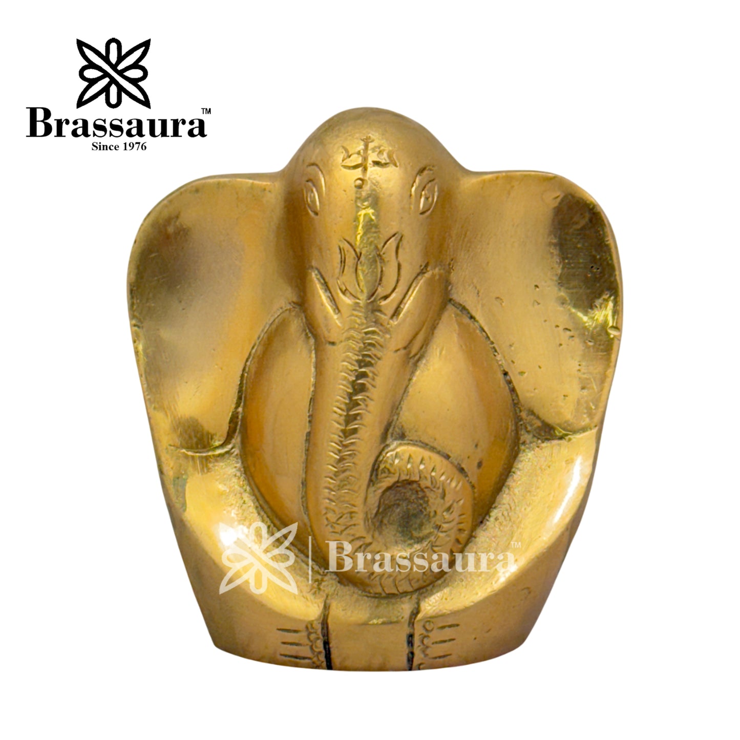 Brass Modern Ganesha Idol for Home and Decor Weight .6 Kg Height 9 cm