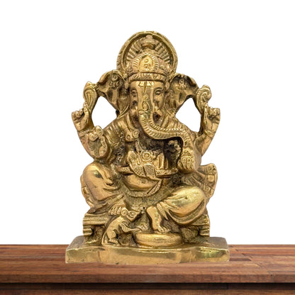 Brass Ganesha Murti for Home and Decor Weight .7 Kg Height 10 cm