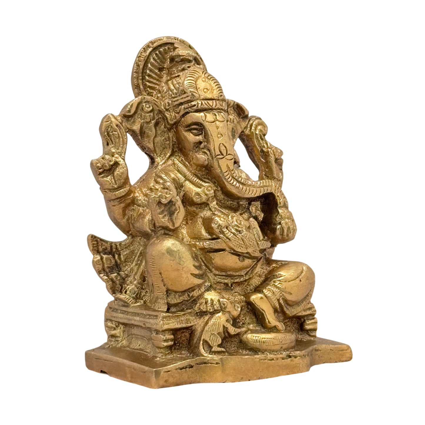 Brass Ganesha Murti for Home and Decor Weight .7 Kg Height 10 cm