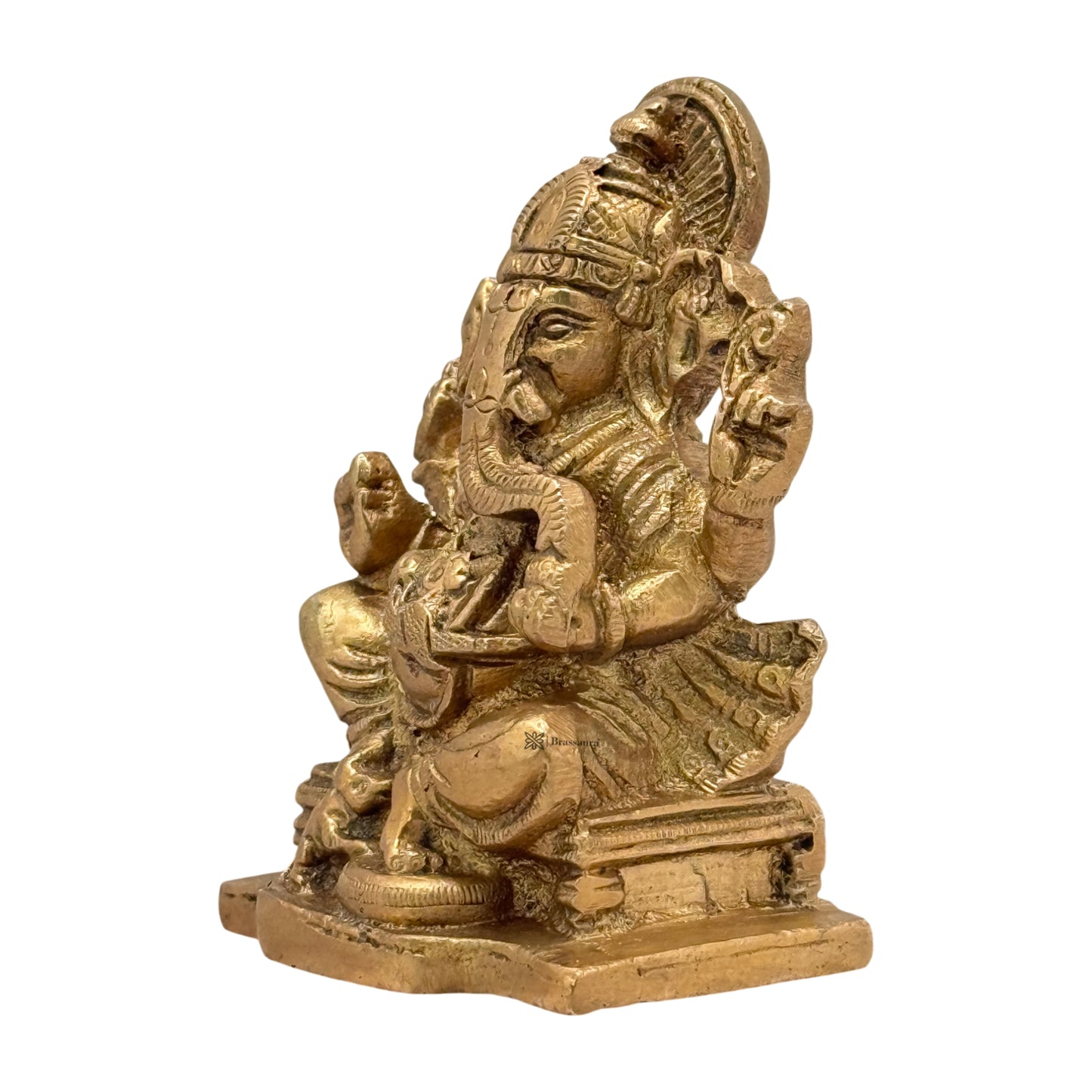 Brass Ganesha Murti for Home and Decor Weight .7 Kg Height 10 cm