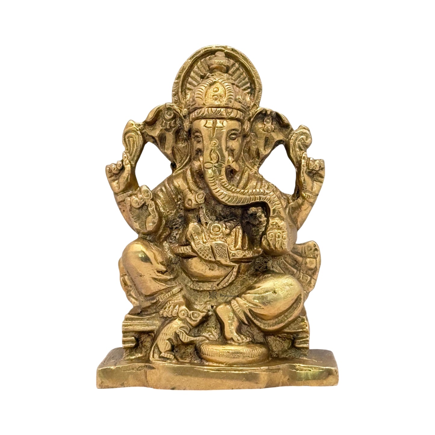 Brass Ganesha Murti for Home and Decor Weight .7 Kg Height 10 cm