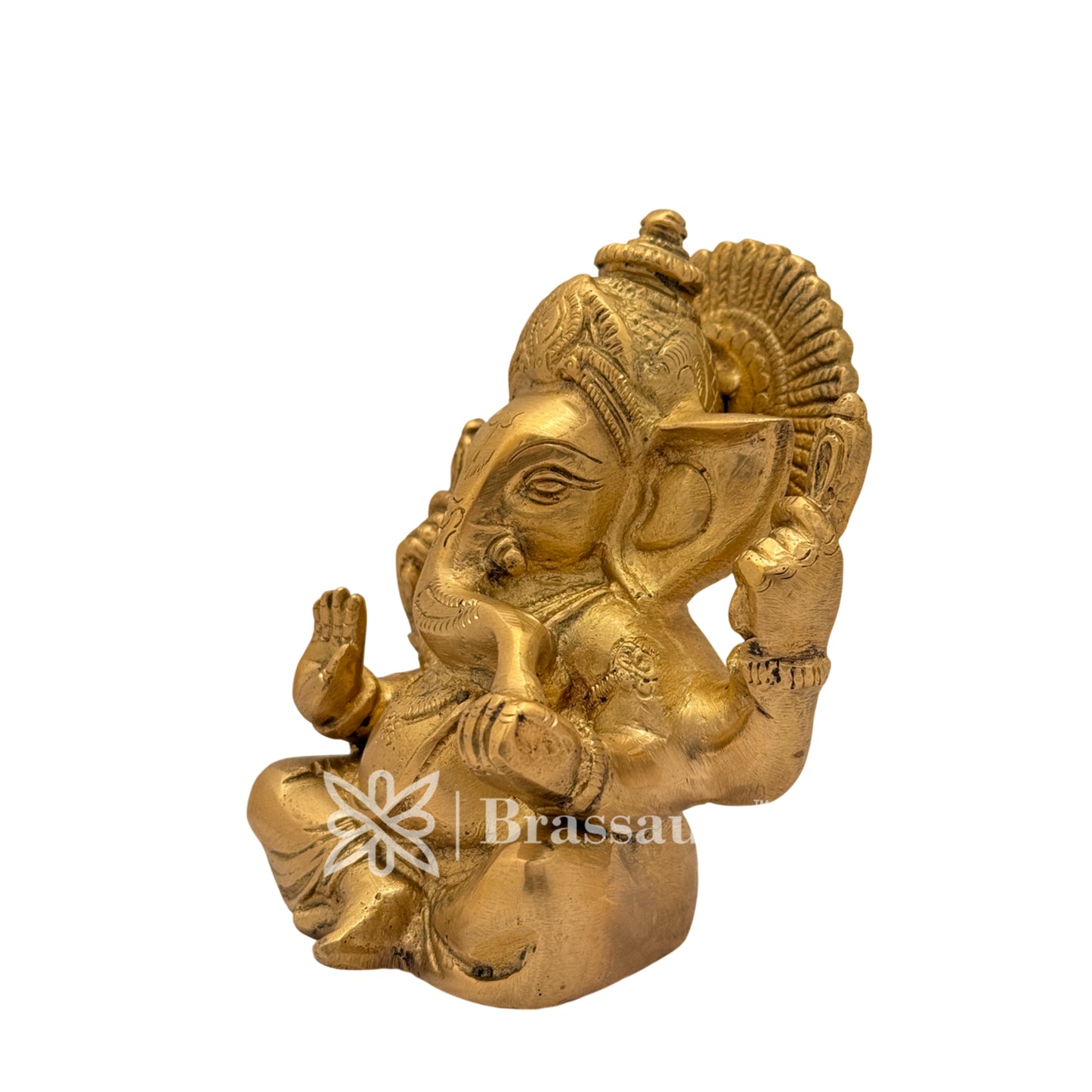 Brass Modern Ganesha Idol for Home and Decor Weight 1.5 Kg Height 13 cm