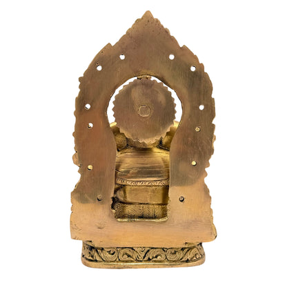 Brass Ring Ganesha Statue For Home Decor Weight 2 Kg And Height 22 Cm