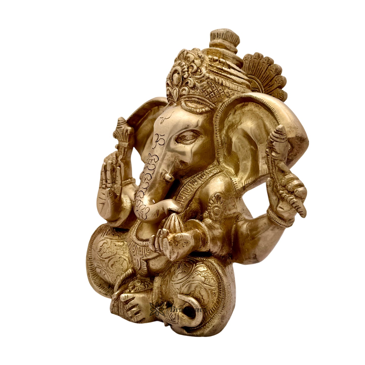 Brassaura™ Brass Ganesha Murti for Home and Decor Brass Ganesh Bhagwan Statue for Pooja Room Ganesha Idols for Home Entrace Decor Good Luck Vastu Decoration Weight 5.20 Kg Height 33 cm