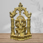 Brassaura™ Brass Ganesha Murti for Home and Decor Brass Ganesh Bhagwan Statue for Pooja Room Ganesha Idols for Home Entrace Decor Good Luck Vastu Decoration Weight 2.5 Kg Height 28 cm