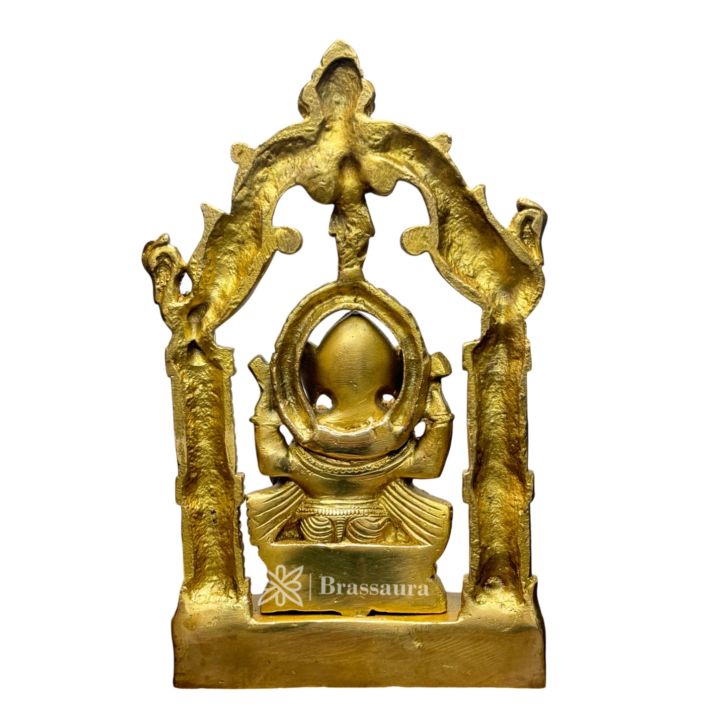 Brassaura™ Brass Ganesha Murti for Home and Decor Brass Ganesh Bhagwan Statue for Pooja Room Ganesha Idols for Home Entrace Decor Good Luck Vastu Decoration Weight 2.5 Kg Height 28 cm