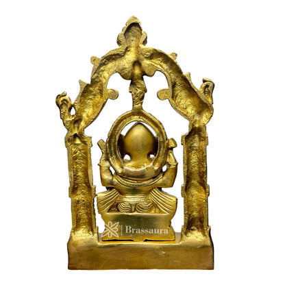 Brassaura™ Brass Ganesha Murti for Home and Decor Brass Ganesh Bhagwan Statue for Pooja Room Ganesha Idols for Home Entrace Decor Good Luck Vastu Decoration Weight 2.5 Kg Height 28 cm