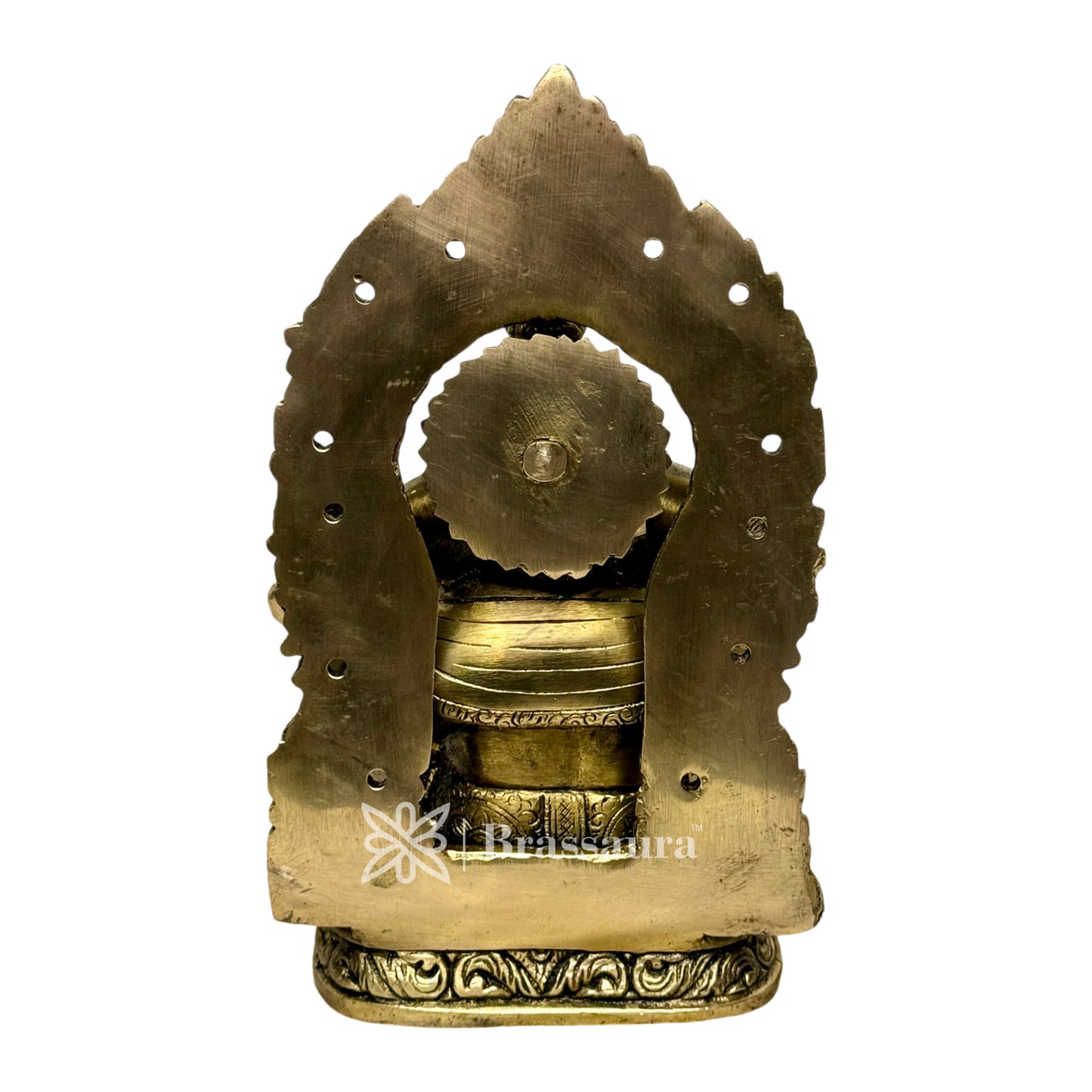 Brassaura™ Brass Ganesha Murti for Home and Decor Brass Ganesh Bhagwan Statue for Pooja Ganesha Idols for Home Entrace Decor Decoration Weight 2 Kg Height 22 cm