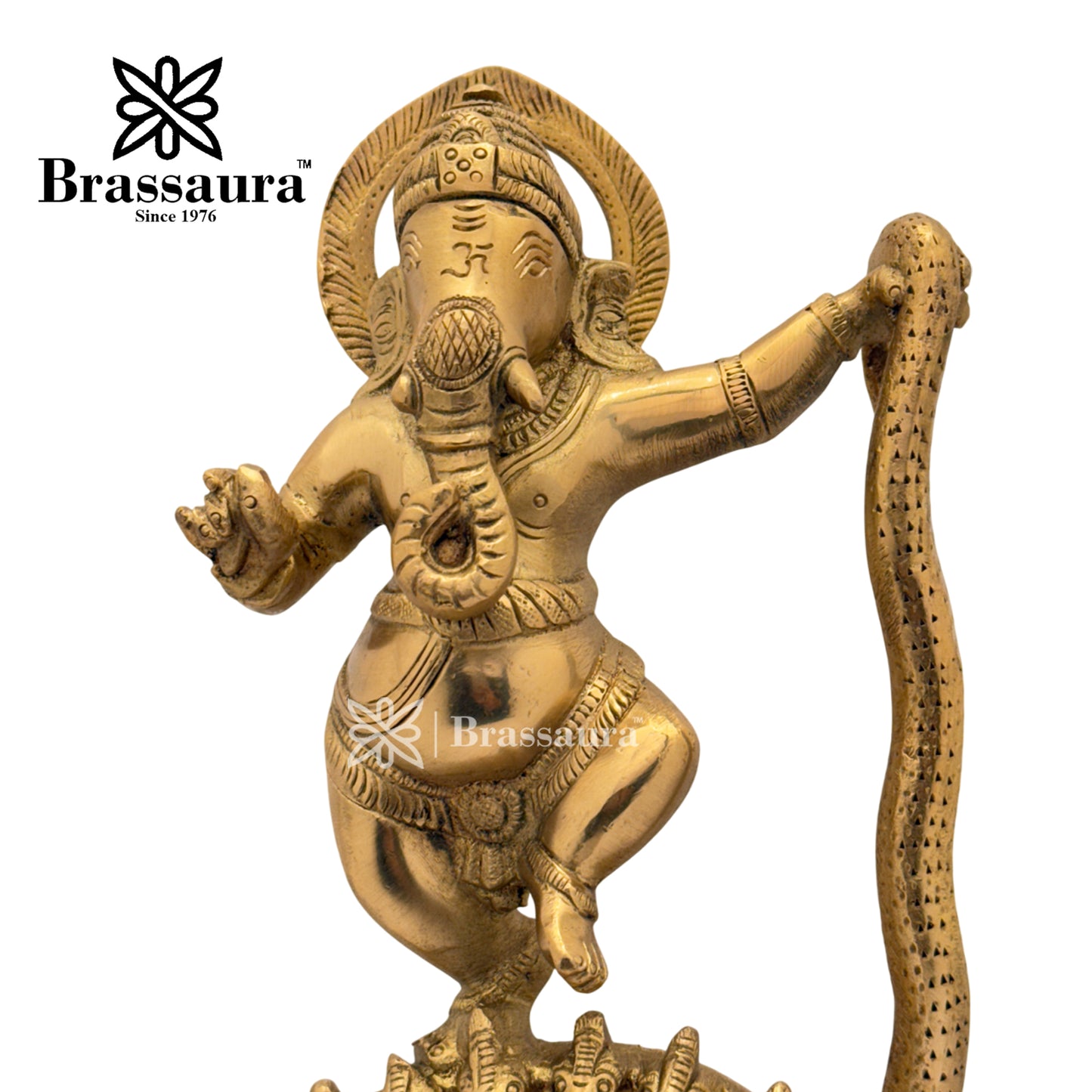 Brass Dancing Ganesha Idol for Home and Decor Weight 2.8 Kg Height 30 cm