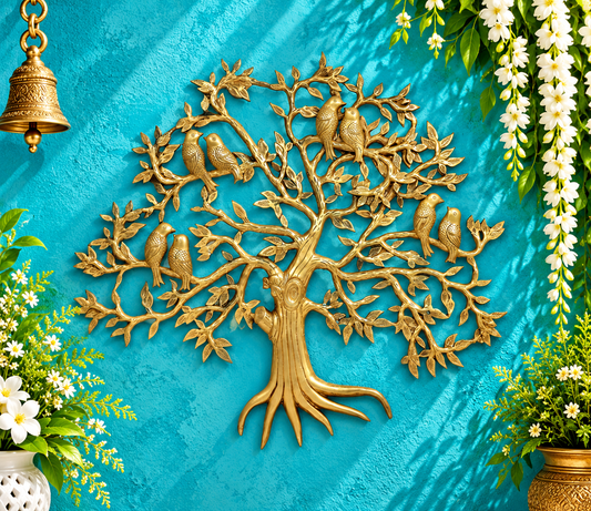 Brassaura® Brass Kalpavriksha Tree Wall Hanging | Height 23 Inches