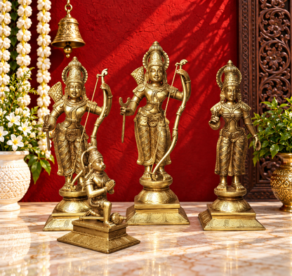 ब्रासौरा™ पीतल राम दरबार प्रतिमा - ऊंचाई 23 इंच और वज़न 22.5 किलोग्राम | पूजा कक्ष की मूर्ति