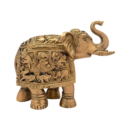 Brass Elephant Statue for Home and Decor Height 25 cm Weight 3 Kg