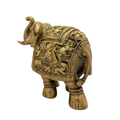 Brass Elephant Statue for Home and Decor Height 25 cm Weight 3 Kg