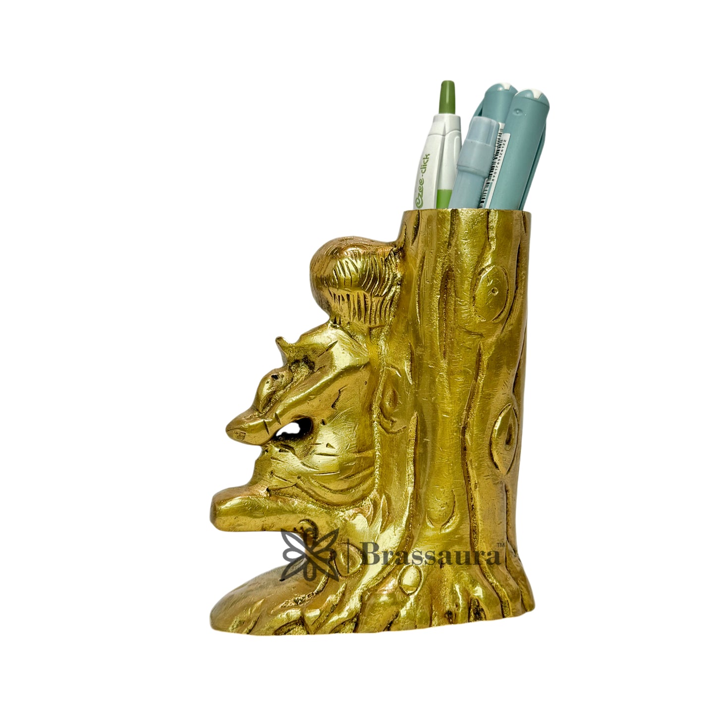 Brass Pen Holder Home and Decor Weight 0.6 Kg Height 14 cm