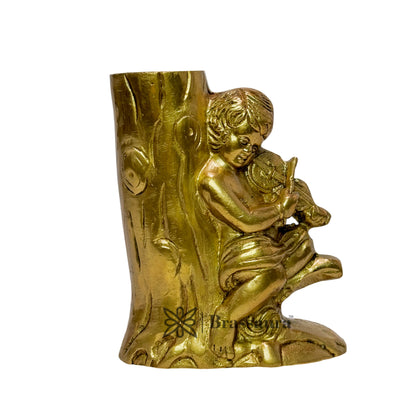 Brass Pen Holder Home and Decor Weight 0.6 Kg Height 14 cm