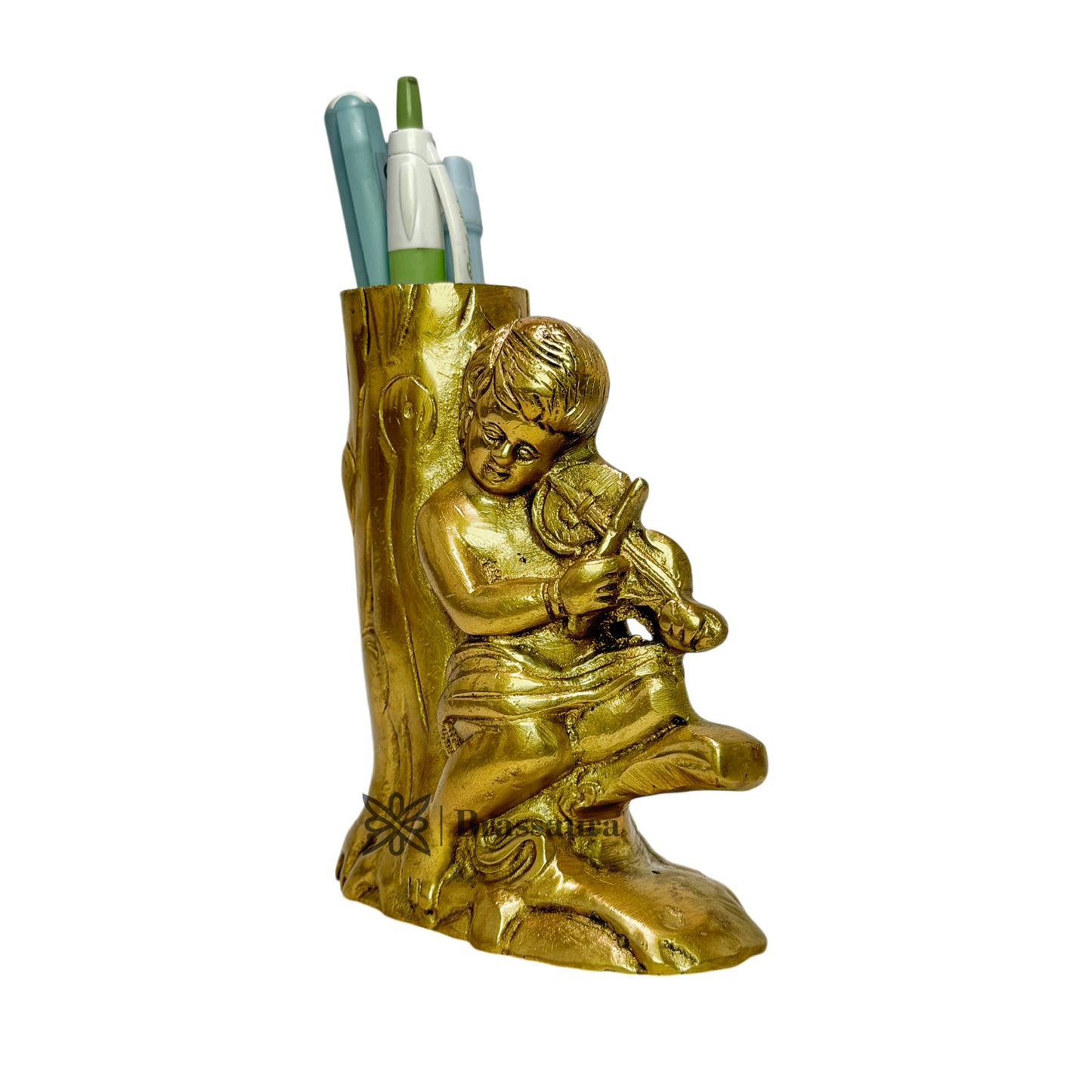 Brass Pen Holder Home and Decor Weight 0.6 Kg Height 14 cm