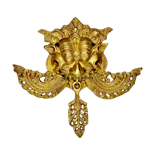 Brassaura® Handcrafted Brass Nazar Raksha Kawach Wall Hanging – Height 12 Inches | Sacred Wall Décor