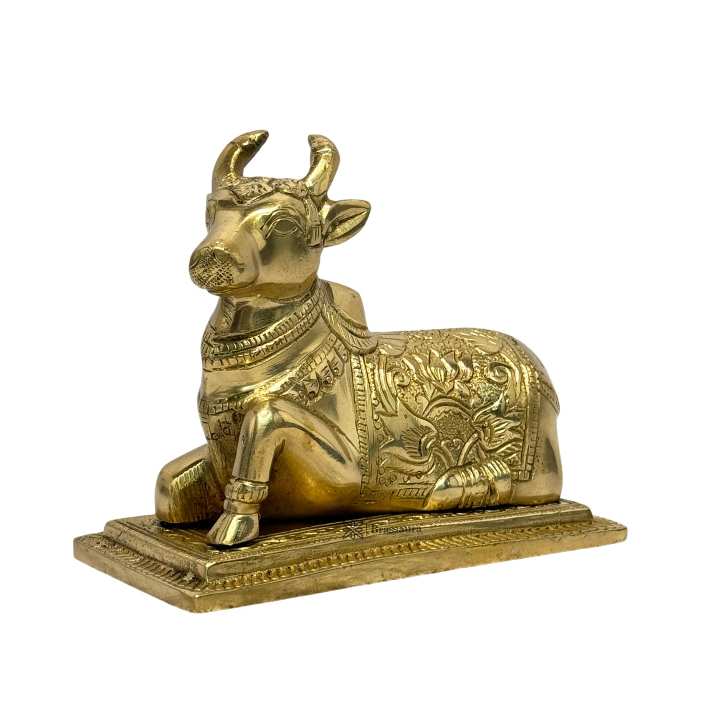 Brass Sitting Cow for Home and Decor Show Piece Weight 1 Kg Height 14 cm