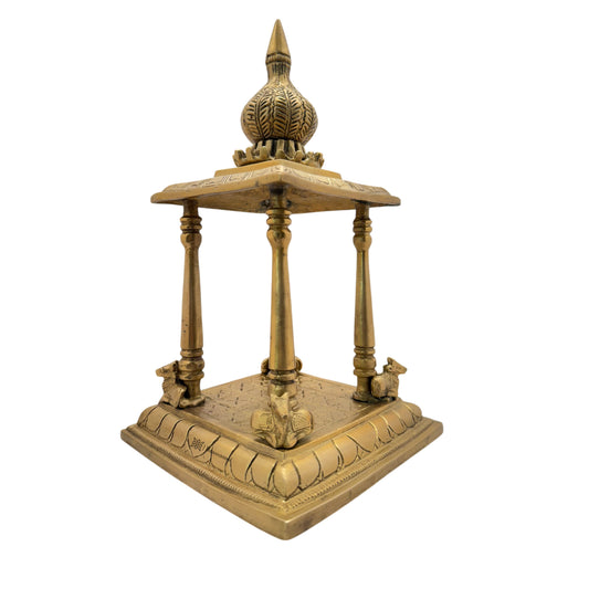 Brassaura™ Brass Temple Statue – Height 10 Inches & Weight 4.3 Kgs | Traditional Pooja Room Décor