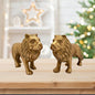 Brass Lion Pair for Home and Decor Show Piece Weight .9 Kg Height 9 cm