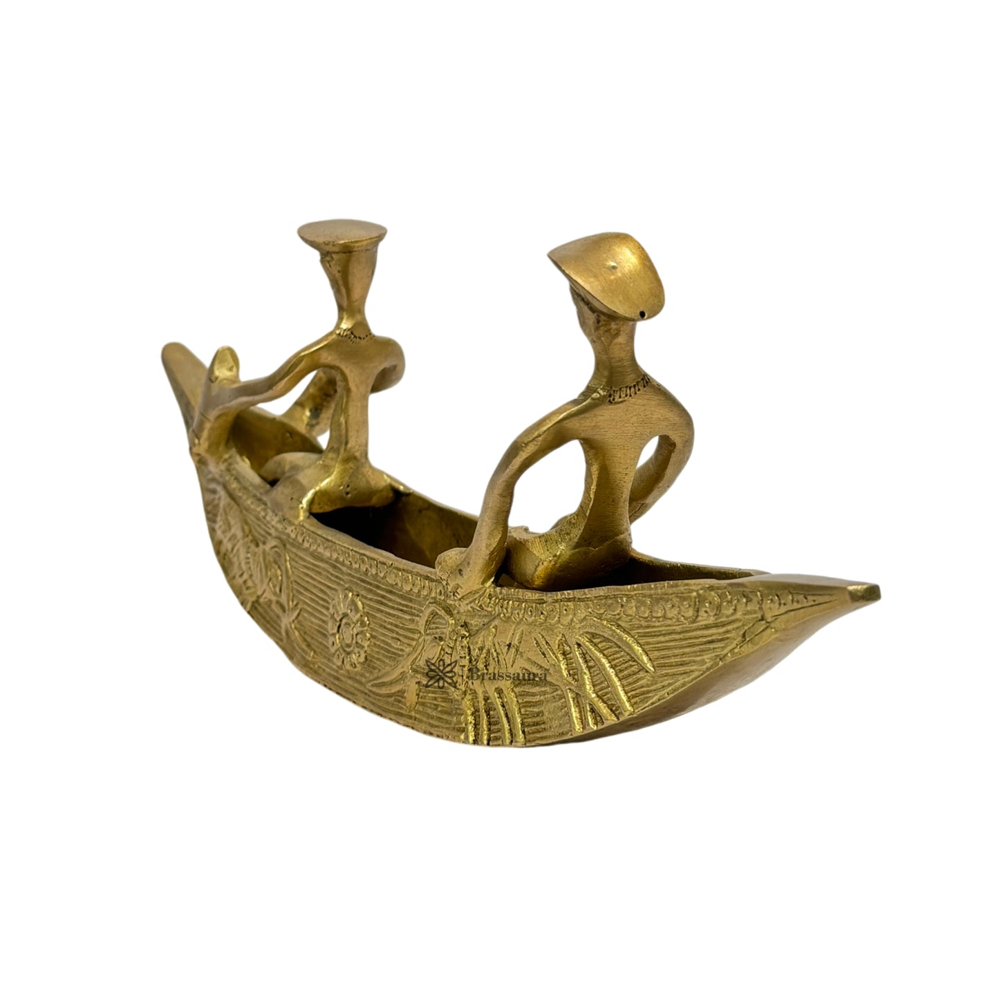 Brass Boat for Home and Decor Show Piece Weight 1.6 Kg Height 14 cm