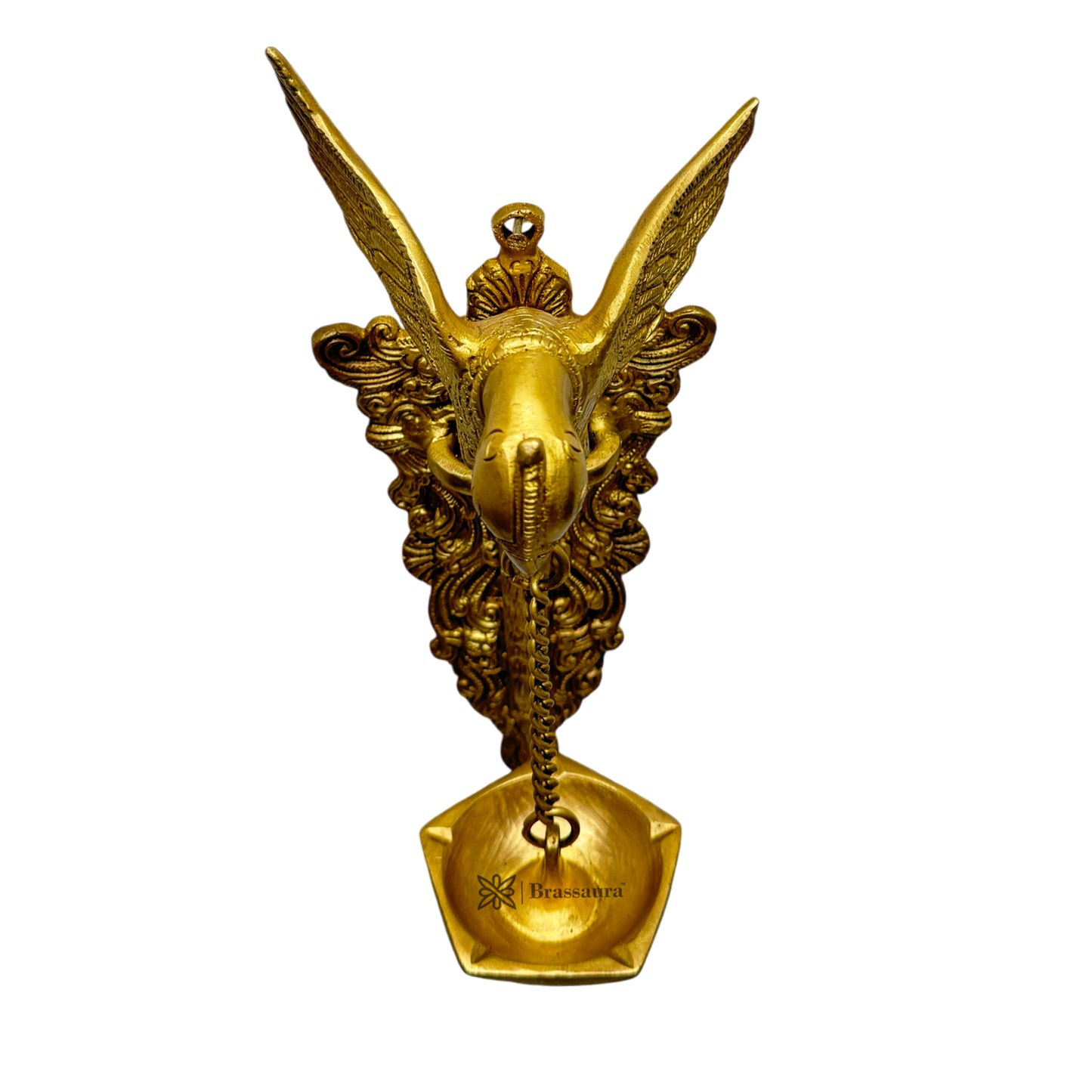 Brass Parrot Diya Hanging for Home and Decor Show Weight 1.5 Kg Height 26 cm