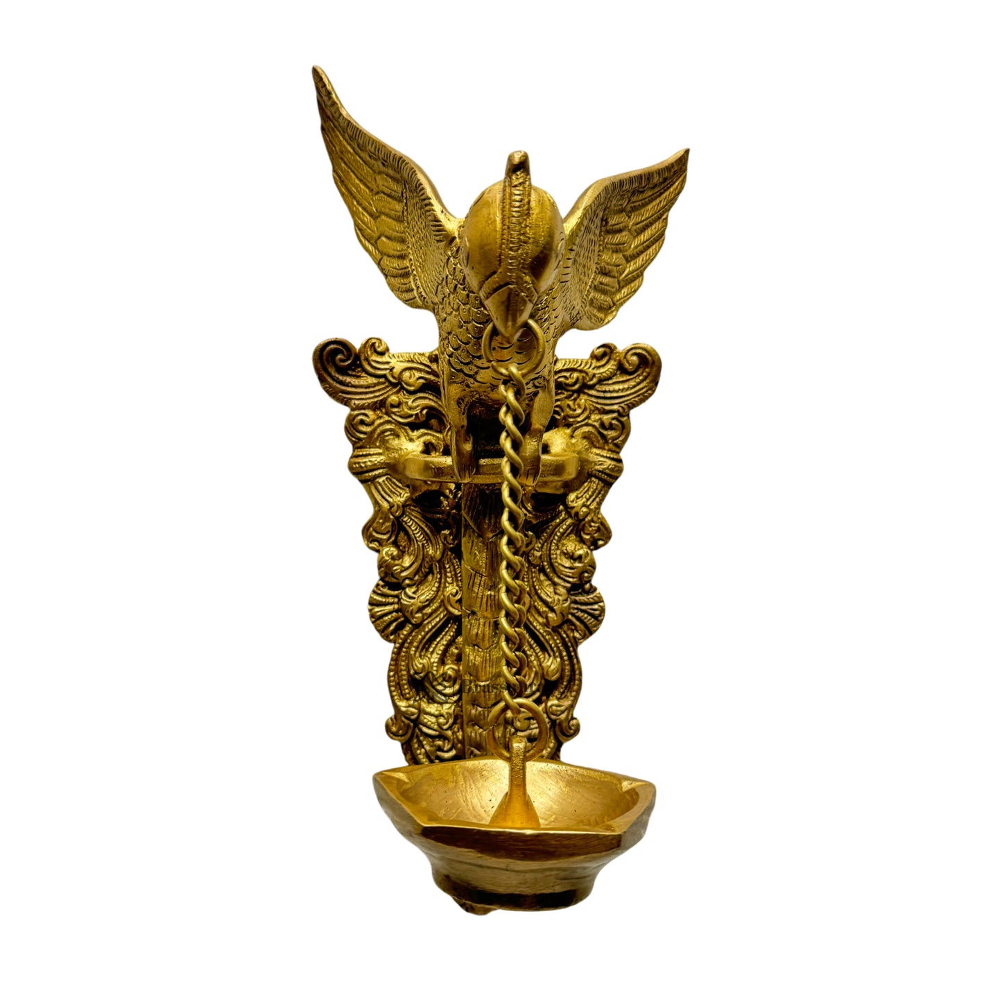 Brass Parrot Diya Hanging for Home and Decor Show Weight 1.5 Kg Height 26 cm