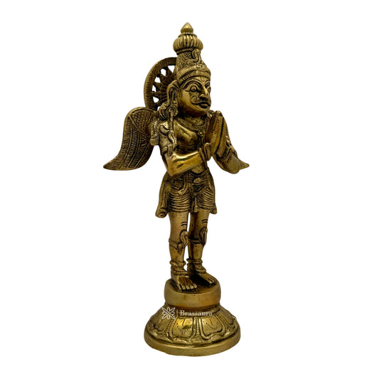 Brassaura™ Brass Garuda Idol – Height 9.2 Inches & Weight 3 Kgs | Meditation & Worship Space Accent