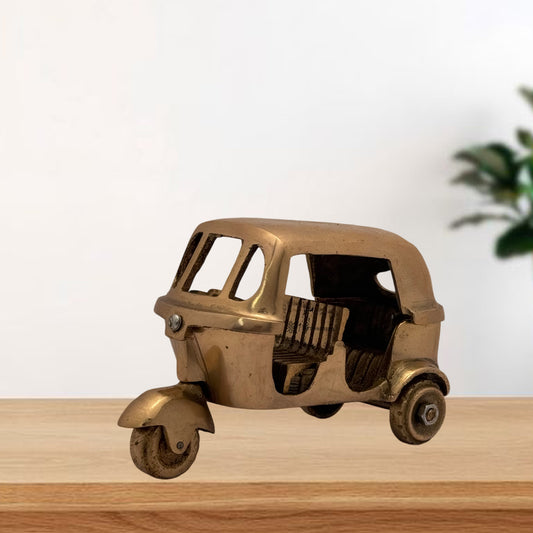 Brass Gold Tuk Tuk Rickshaw for Home and Decor Show Piece for Living Room Weight .5 Kg Height 11 cm