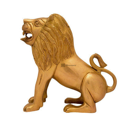 Brass Lion Statue for Home and Decor Weight 3.4 Kg Height 25 cm