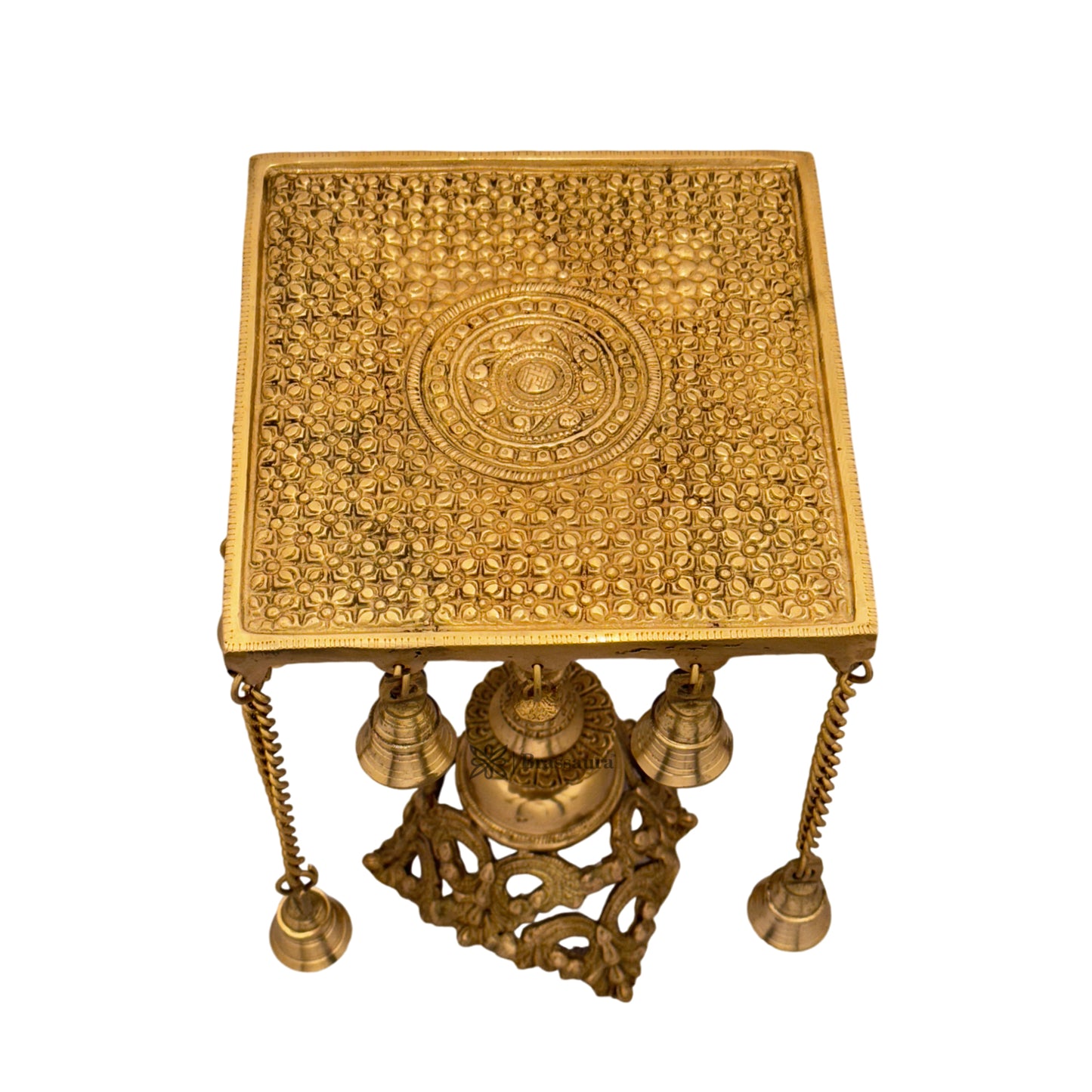 Brass Golden Big Chowki Statue for Home and Decor Weight 5 Kg Height 40 cm