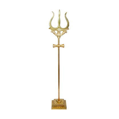 Brass Shiva Trishul Statue Home and Decor Weight .91 Kg Height 51 cm