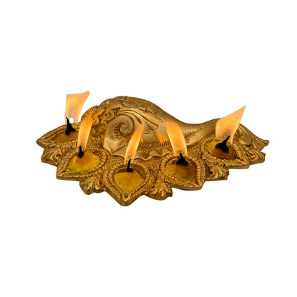 Brass Vishnu Diya Shank for Home and Decor Show Piece for Living Room Weight .8 Height 7 cm