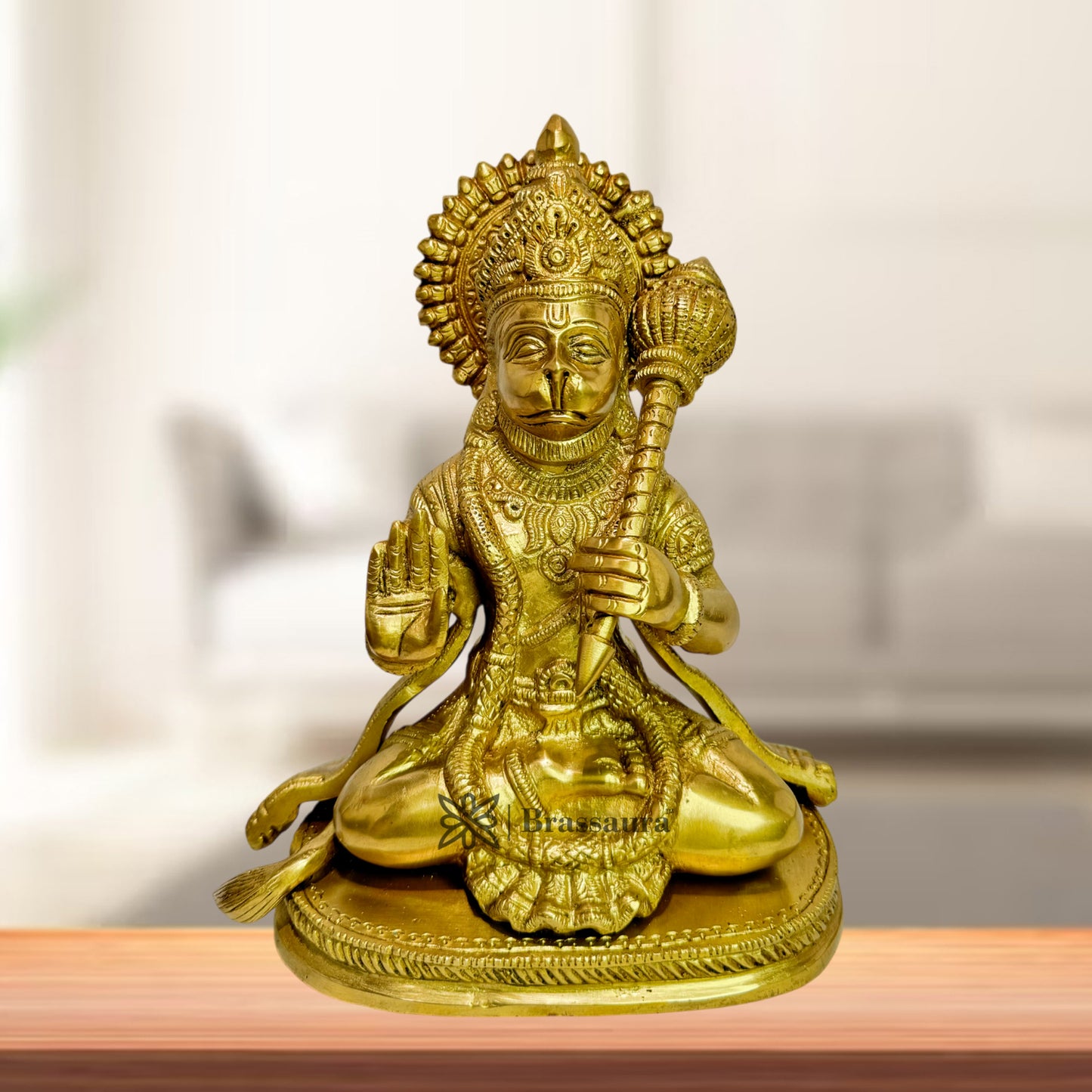 Brass Hanuman Bhagwan Murti for Home and Decor Weight 1.8 kg Height 23 cm